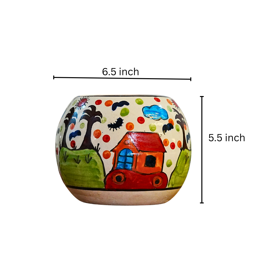 Scenic Serenity Hand-Painted Planter