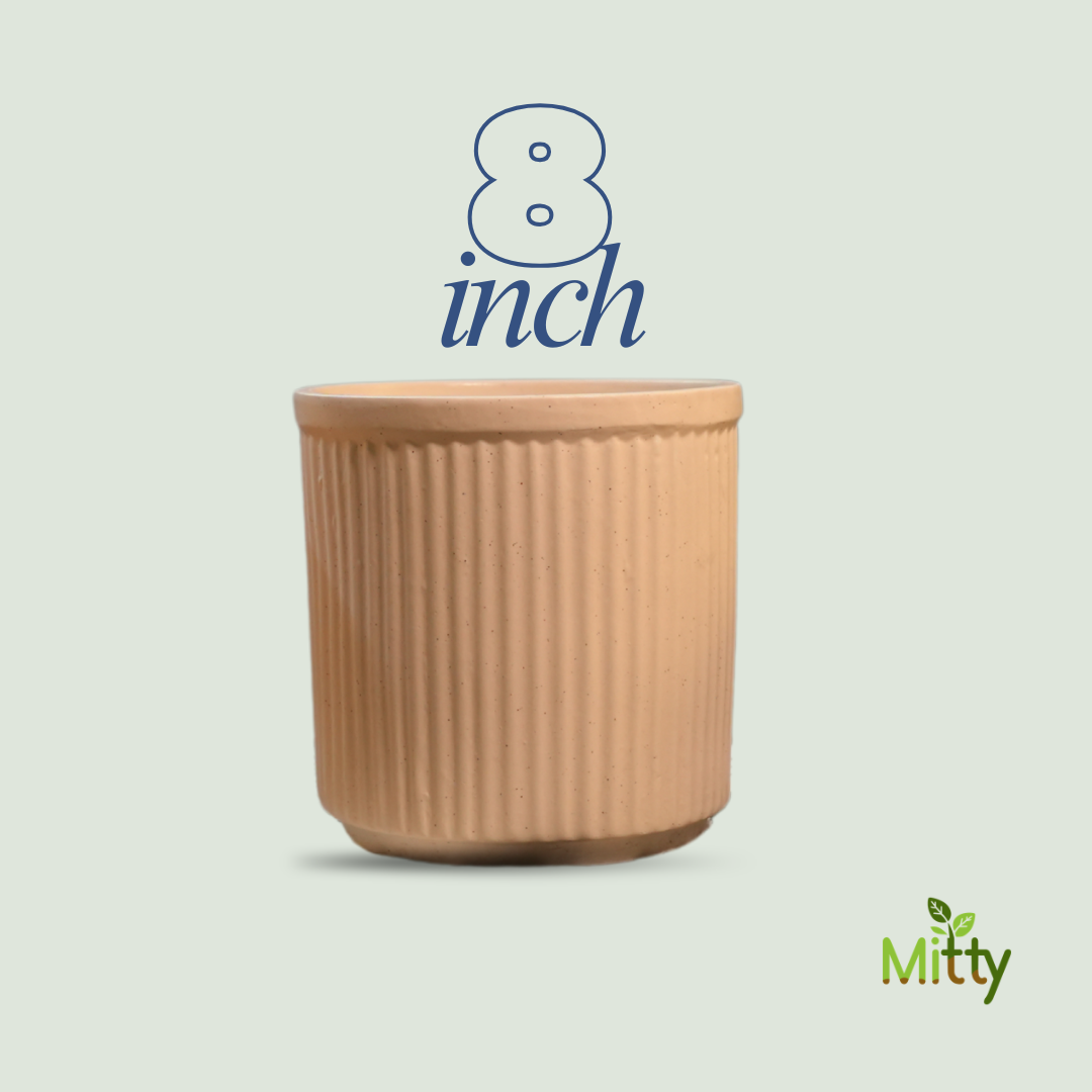 Tranquil Ribbed Planter - 8 inch
