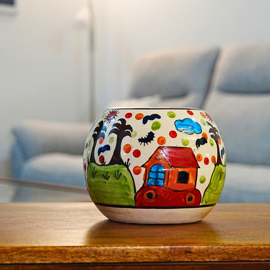Scenic Serenity Hand-Painted Planter