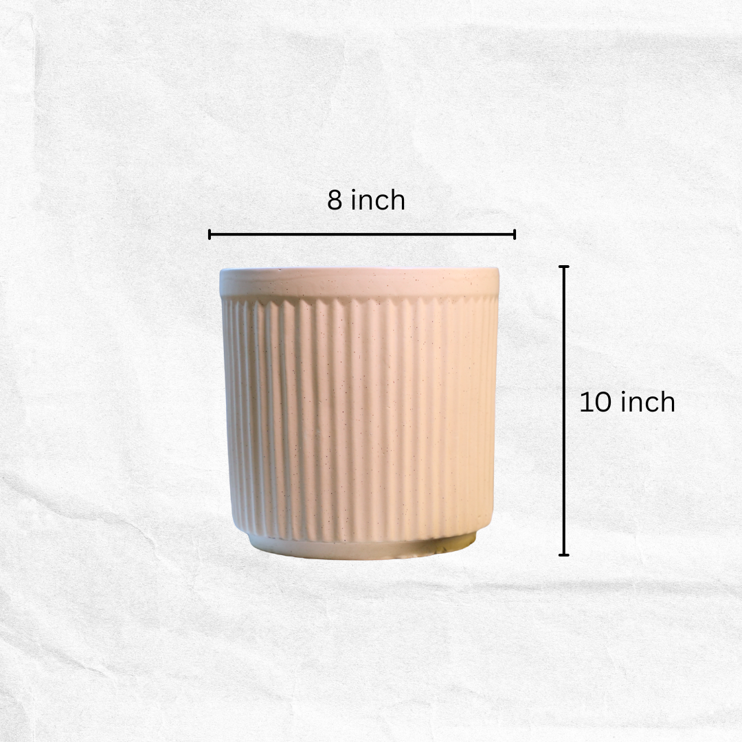 Tranquil Ribbed Planter - 10 inch