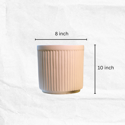 Tranquil Ribbed Planter - 10 inch