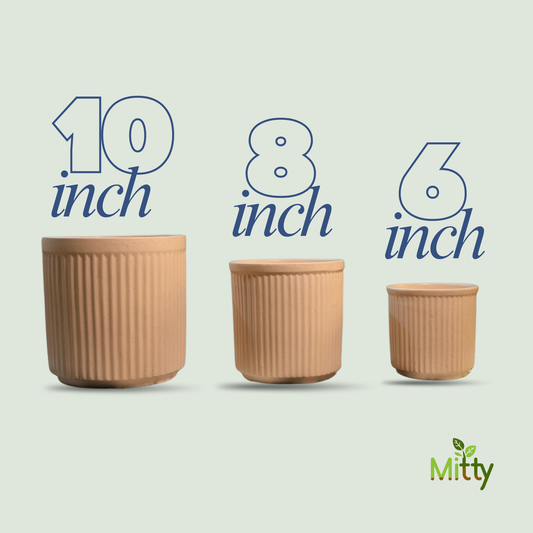 Tranquil Ribbed Planter - Set of 3